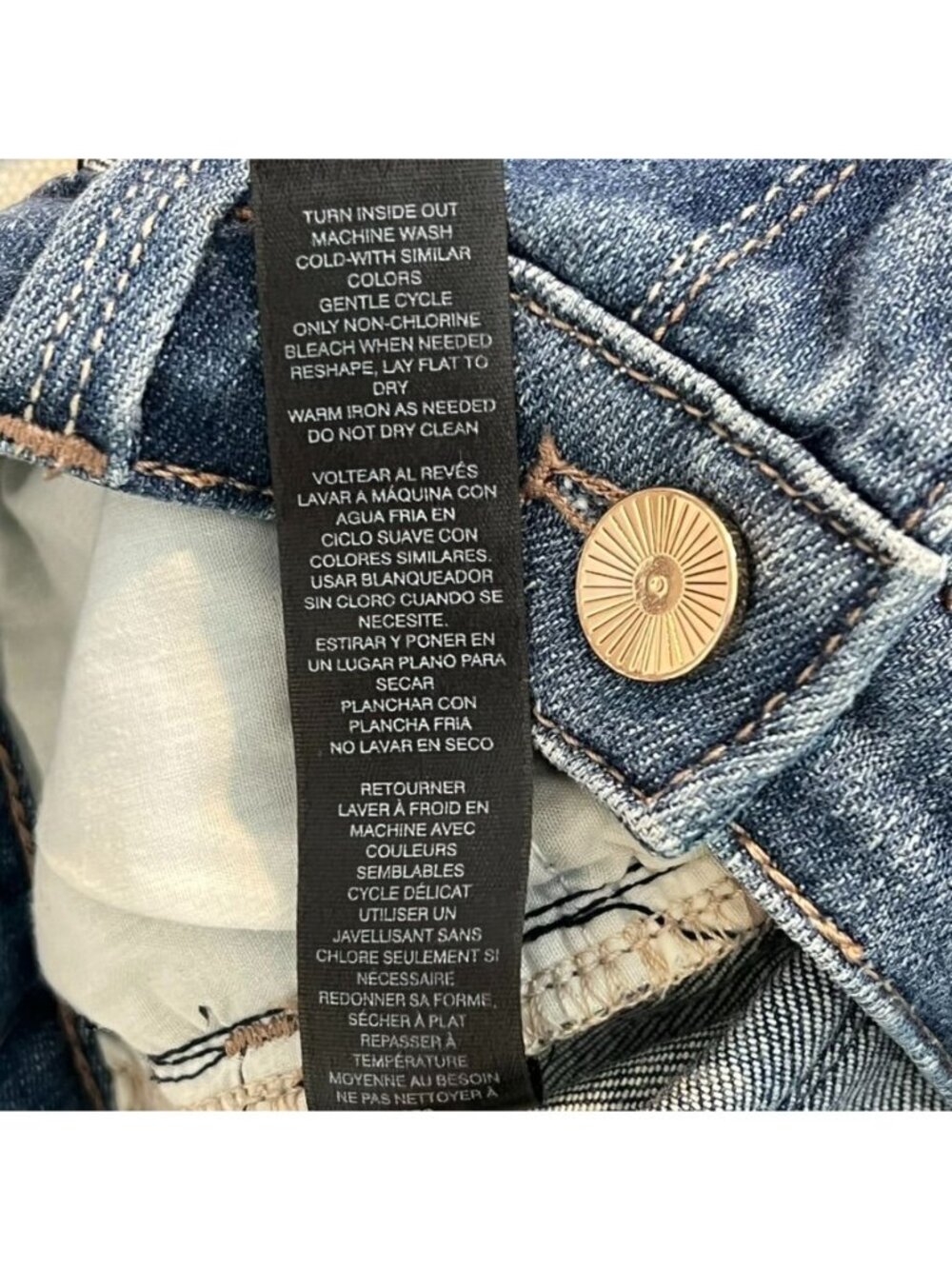 White House Black Market Jean Shorts Sz 8 Girlfriend Boho Distressed Soft Summer - Picture 7 of 11